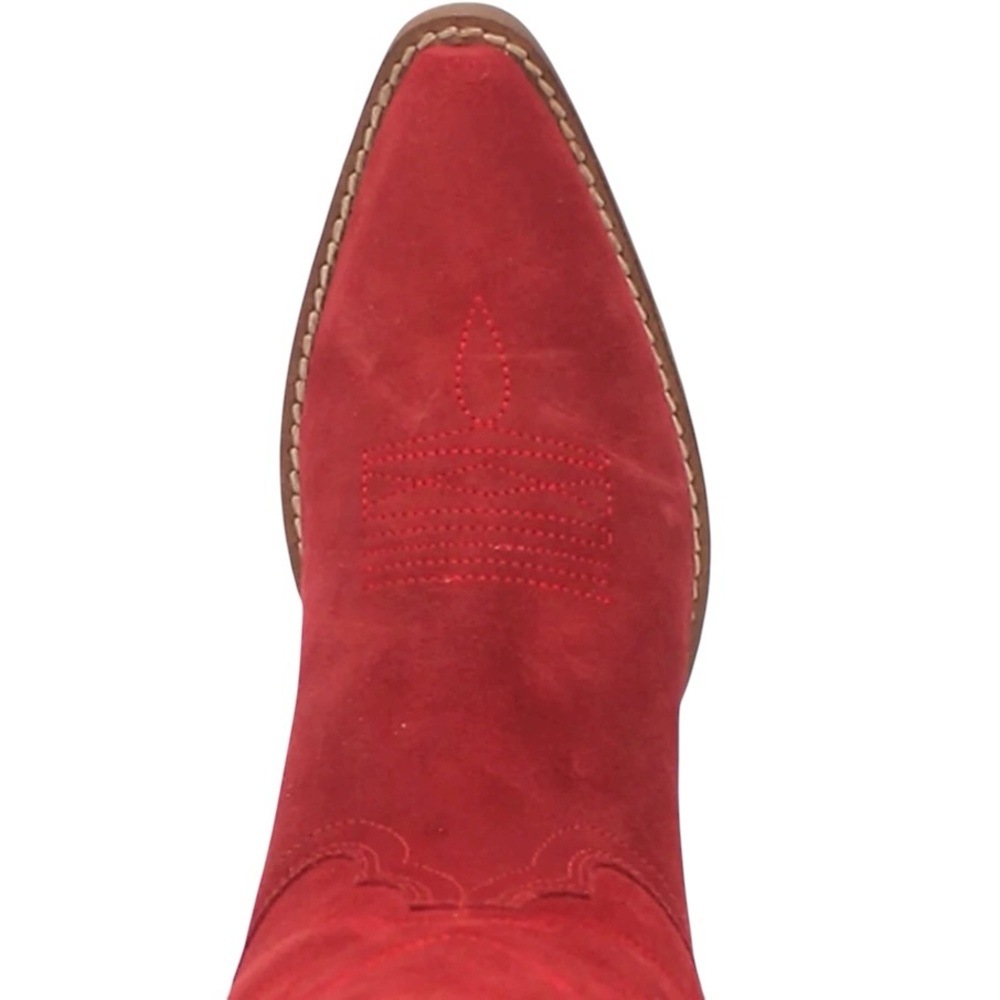 🚫SOLD🚫Dingo Red Suede Out West Western Cowboy Boots Size 7M Snip Toe Leather NWT - Picture 4 of 13